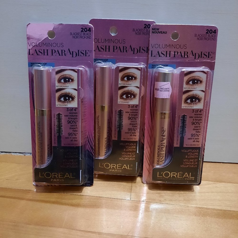 NEW SEALED L'Oreal Volumious Lash Paradise Waterproof Mascara (Bundle of 3)